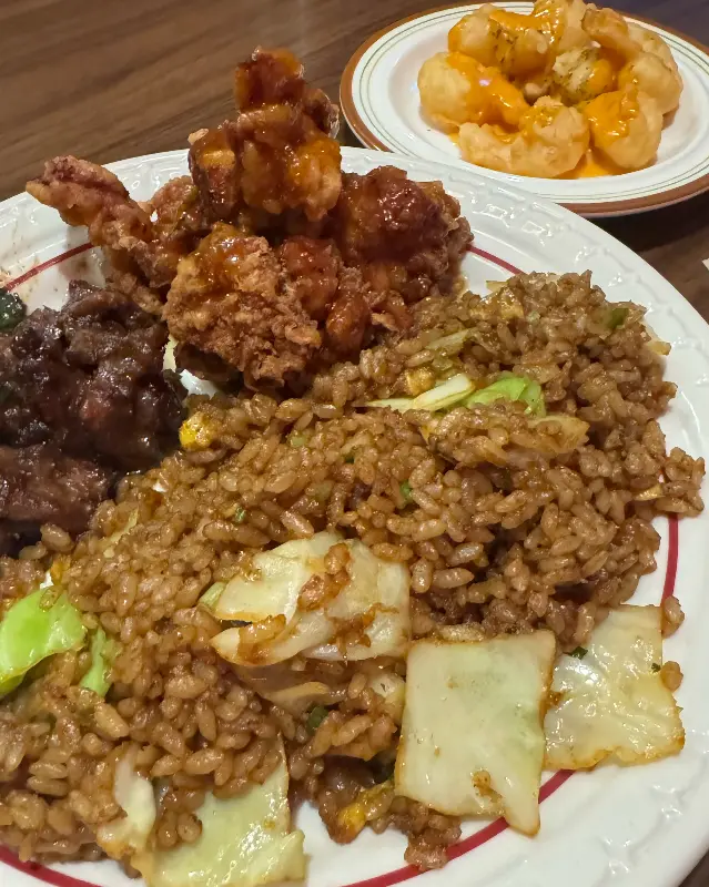 볶음밥, 오렌지 치킨, 몽골리안 비프 조합