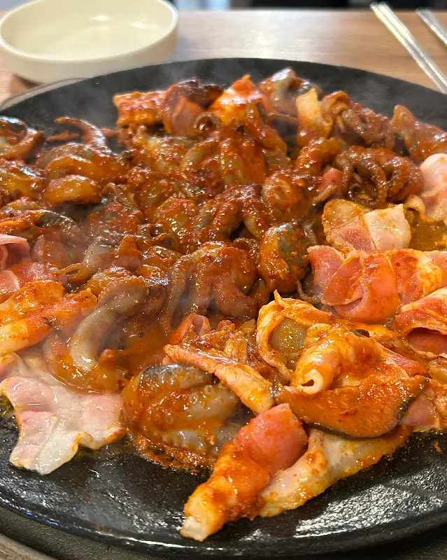 쭈꾸미 삼겹살의 환상적인 조합