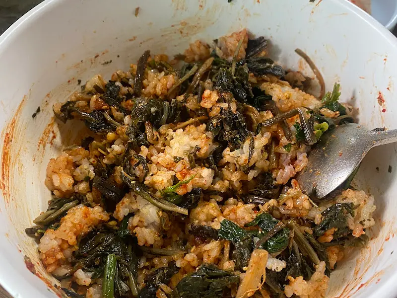 비벼진 산채비빔밥