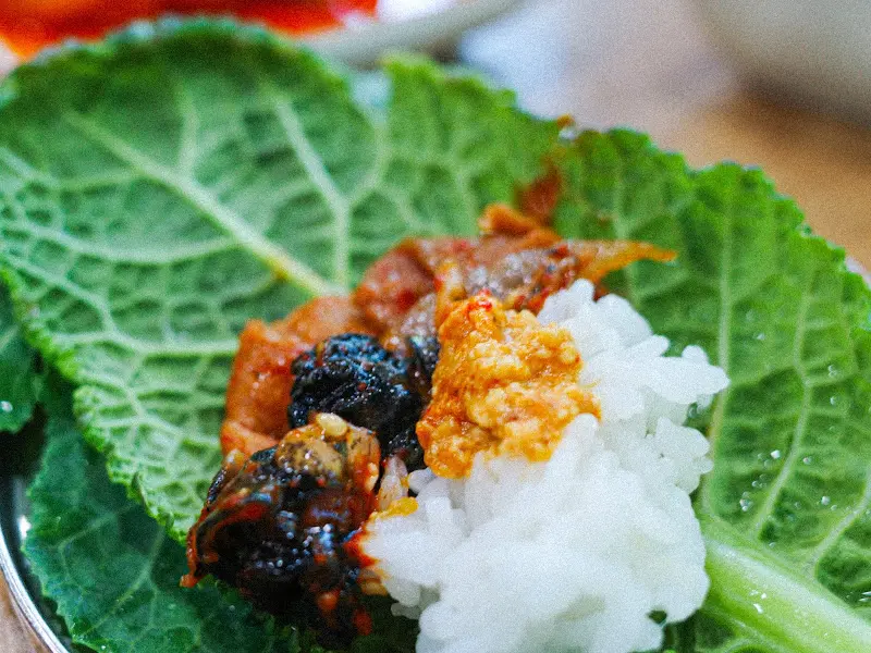 우렁쌈밥 정식 쌈 사진