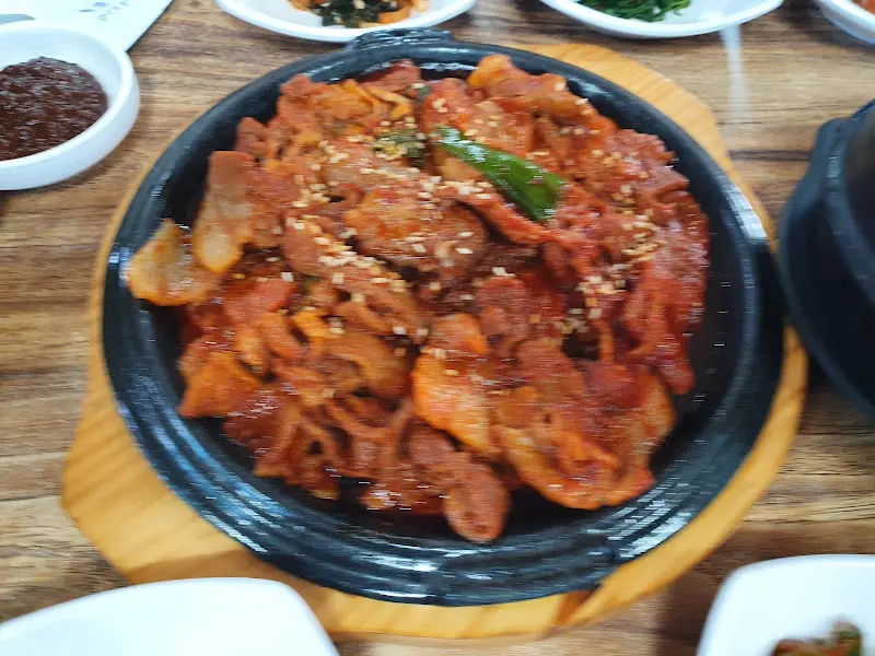 고추장 불고기의 클로즈업 사진