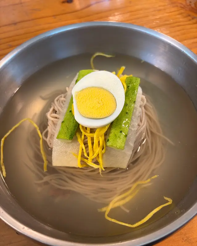 정갈하게 담겨 나온 평양냉면