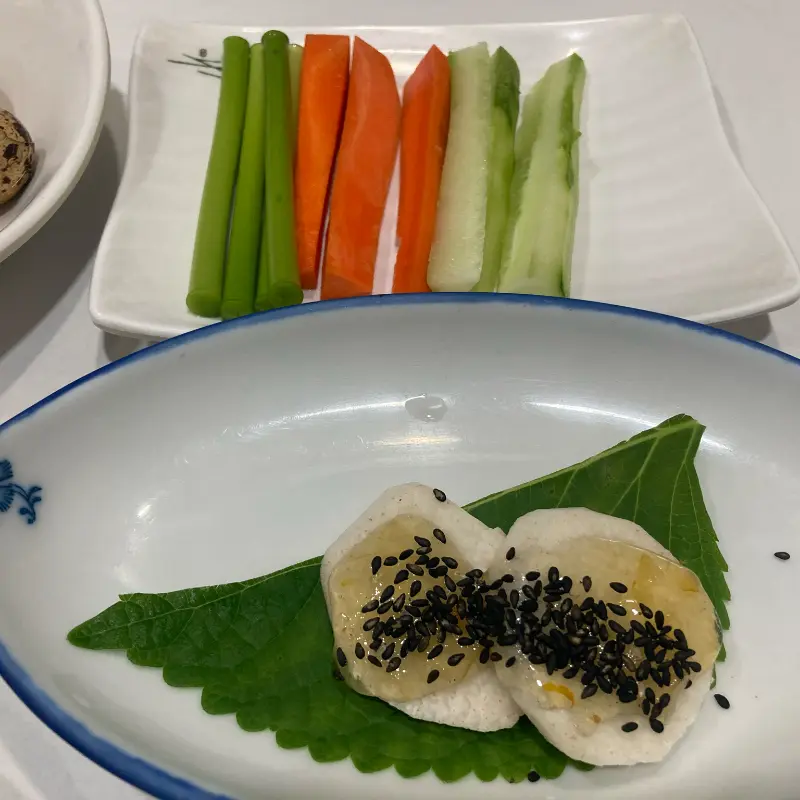 신선한 야채 스끼다시