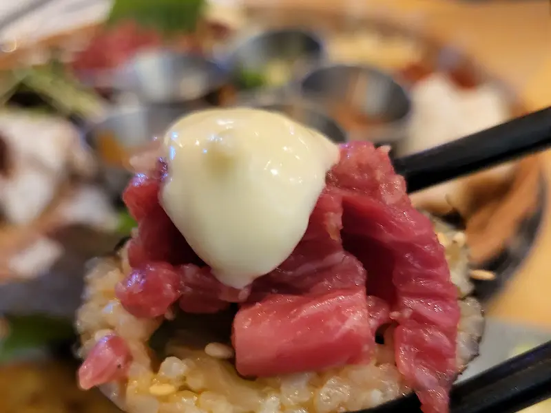 육회 디테일 샷