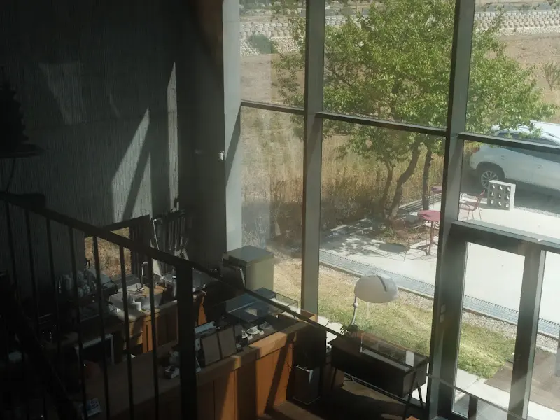 카페 내부에서 창밖을 바라본 모습