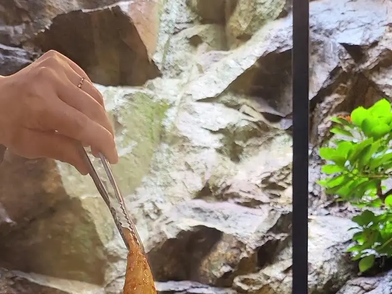 김치와 함께 두루치기를 즐기는 모습