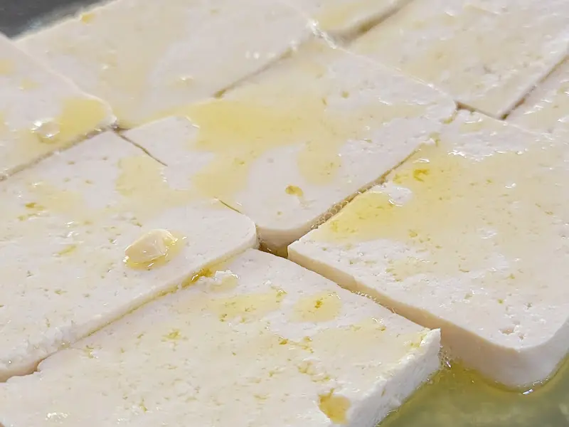 구워지고 있는 두부