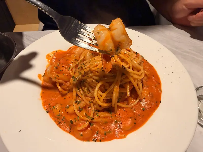 새우 파스타 근접샷