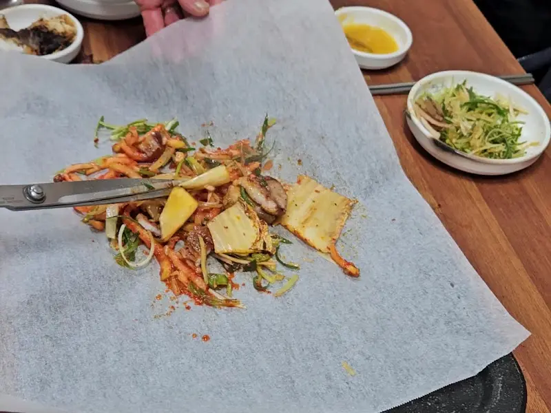 주물럭 굽는 모습