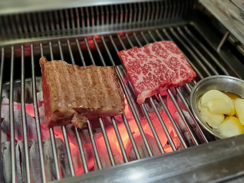 숯불에 구워 먹는 소고기