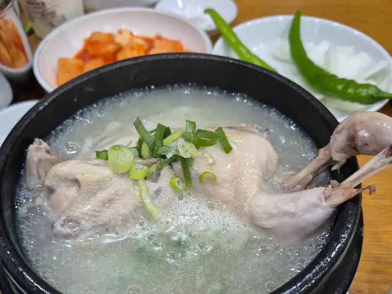 삼계탕의 근접 사진