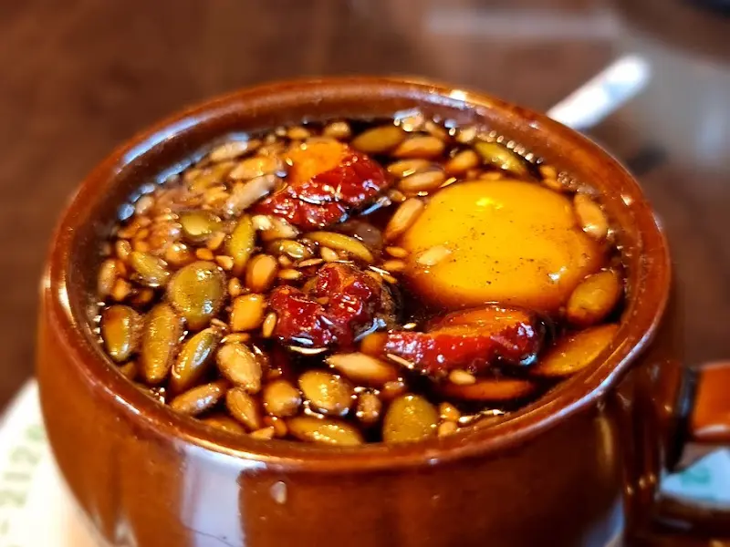 계란 동동 쌍화차 근접샷