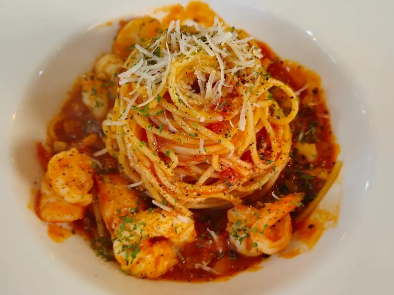 해산물 파스타 근접샷