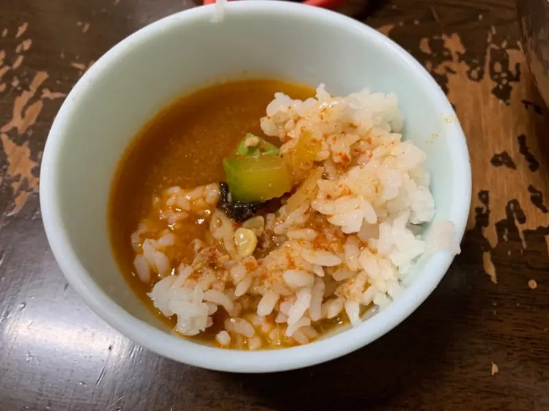 고추짬뽕 국물에 밥