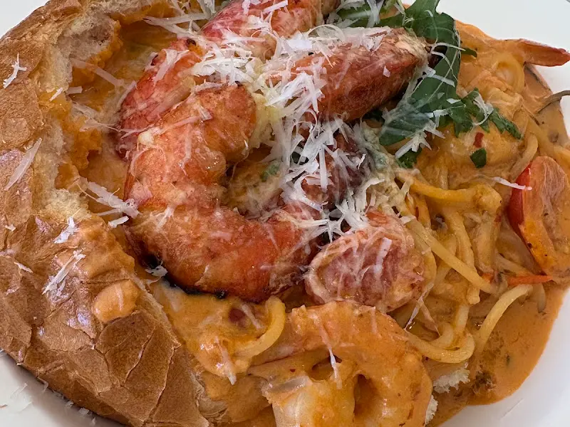 홍새우 빠네 로제 파스타 단면