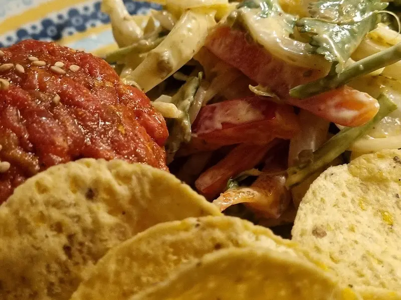 명란 튀김과 프라이칩