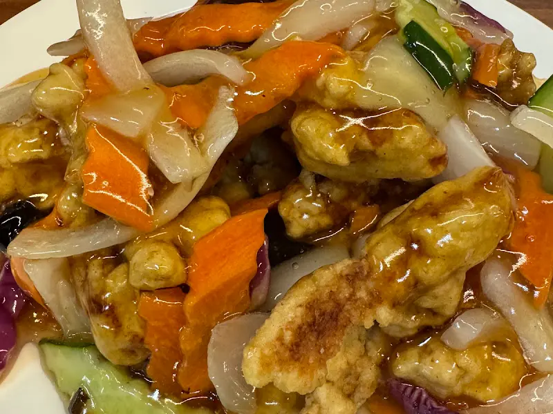 클로즈업한 탕수육