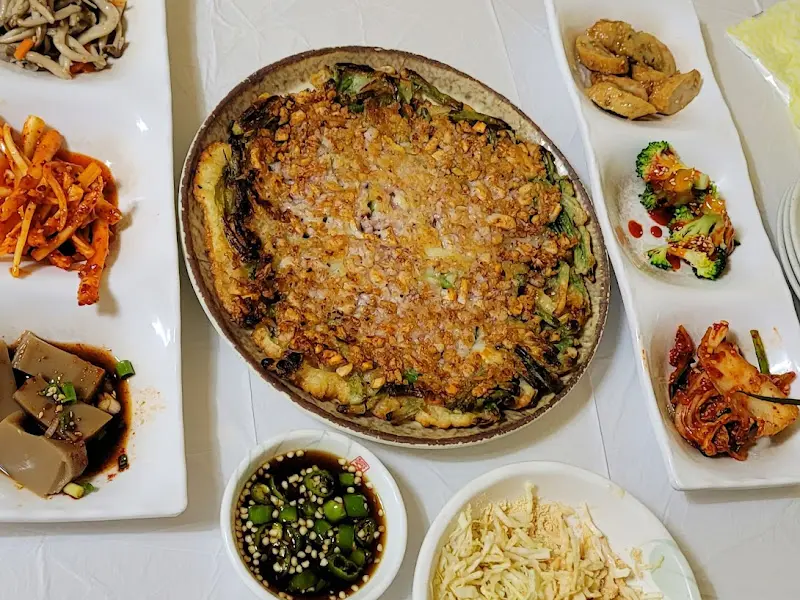 해물파전과 반찬