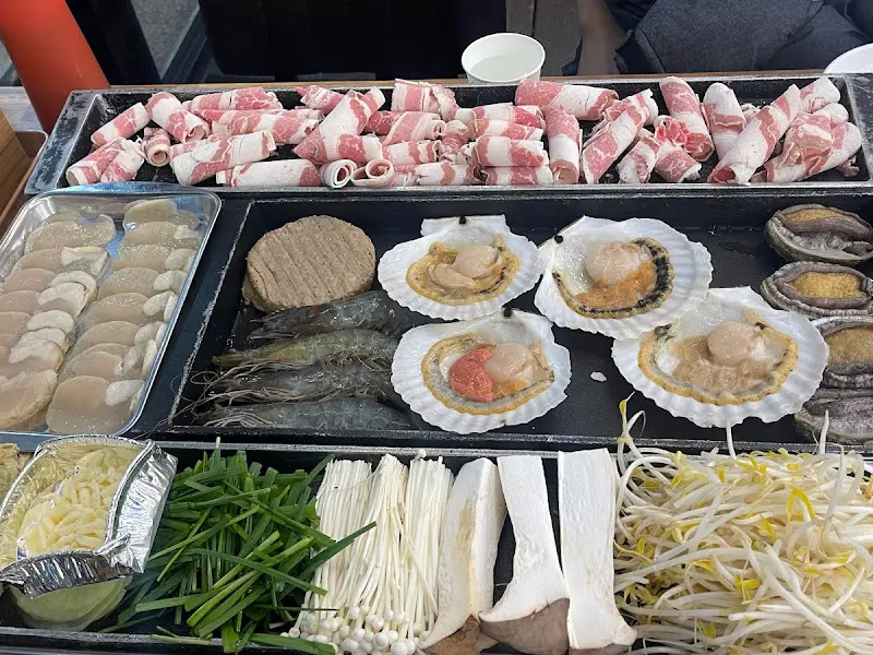 불판 위 해산물