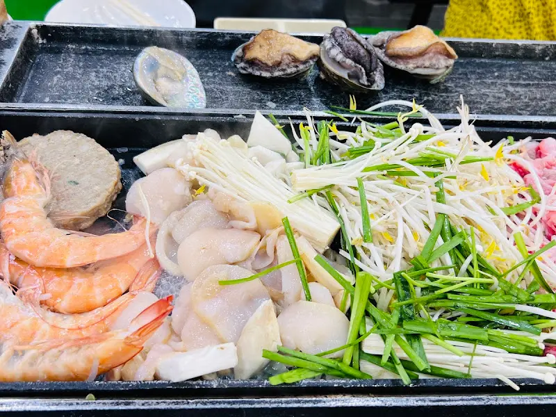 불판 위 해산물