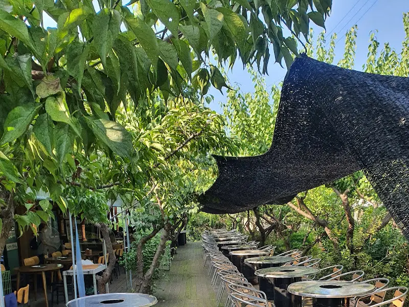 야외 테이블이 놓인 가게 전경