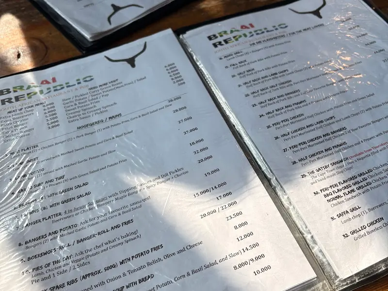 브라이 리퍼블릭 메뉴판