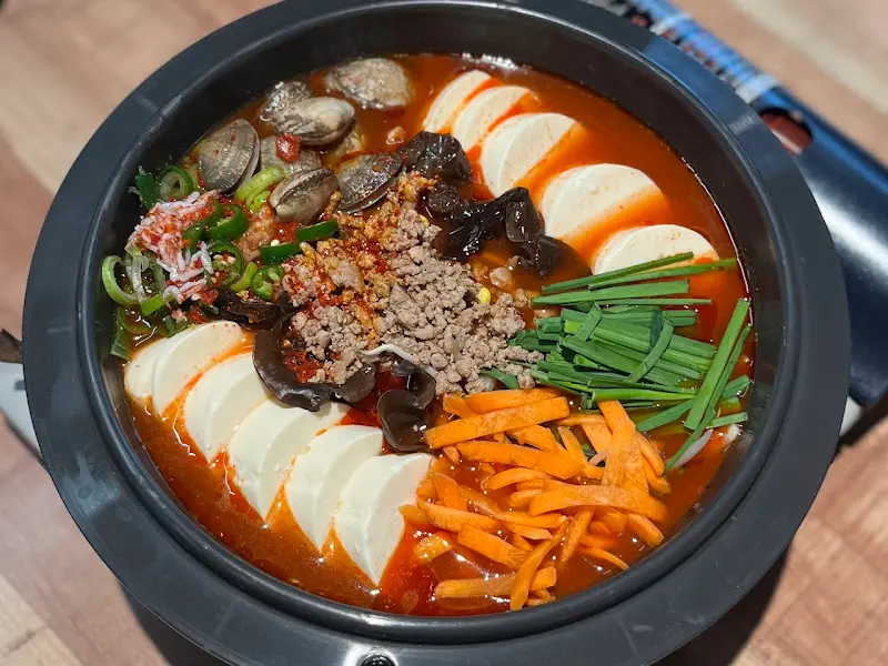 순두부 전골 클로즈업