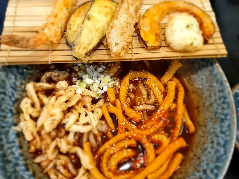 카레우동과 튀김