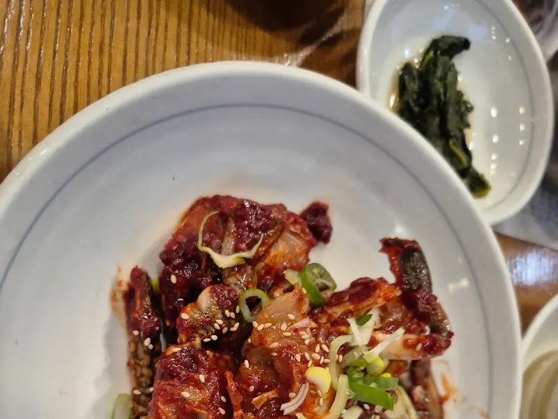 매콤한 양념게장의 클로즈업