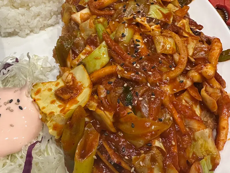 해물 매운 돈까스 확대샷