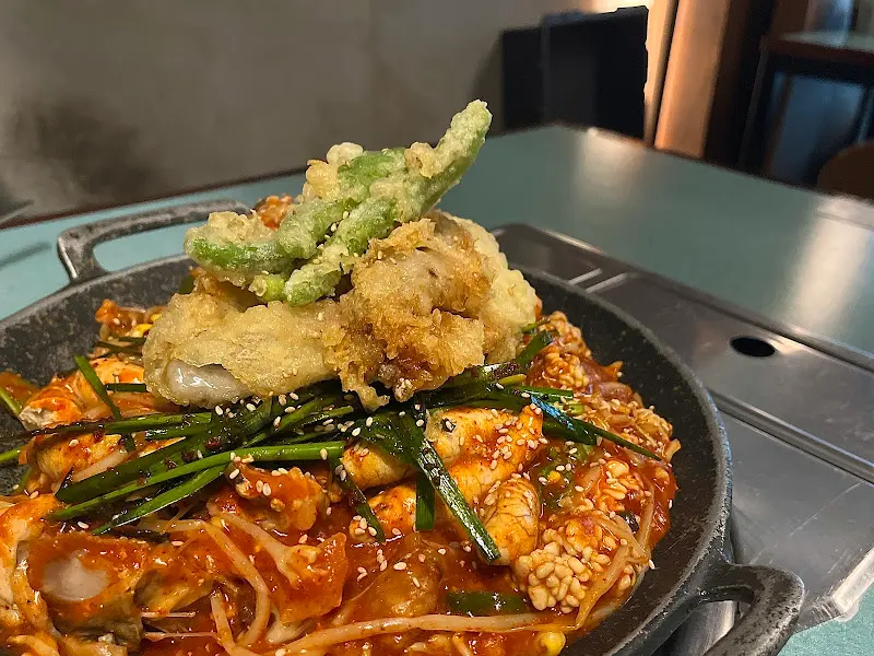 곱창 튀김 아구찜 전체샷