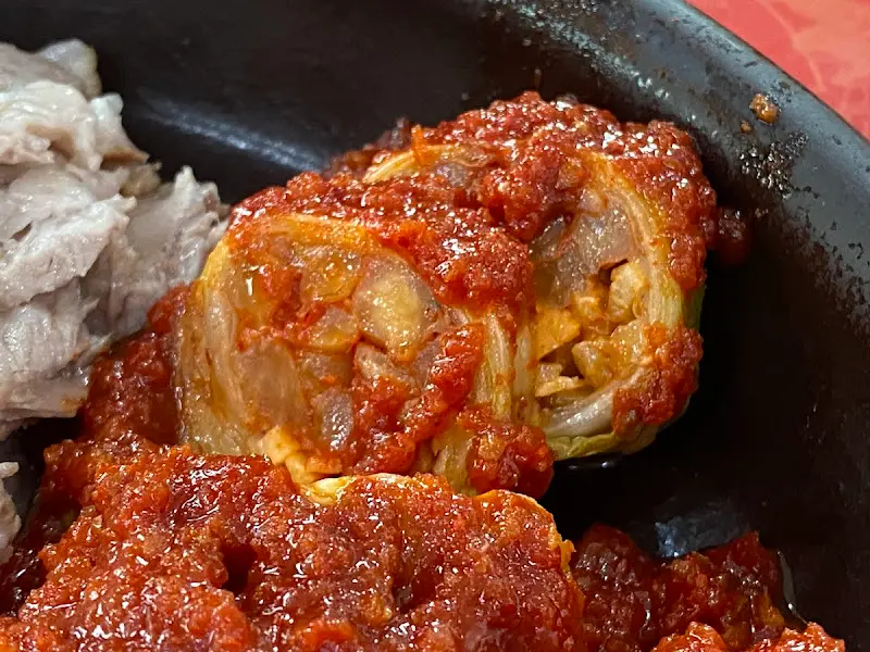 돌돌이 김치 단면