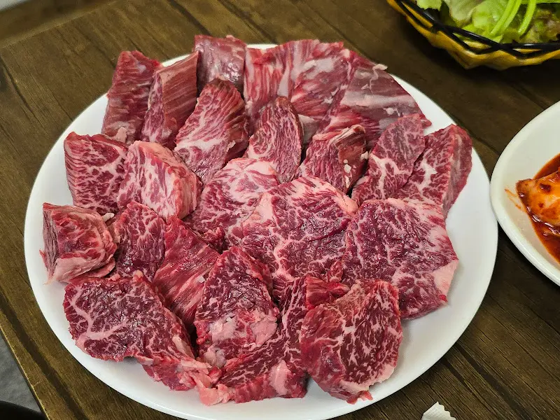 환상적인 마블링의 소고기