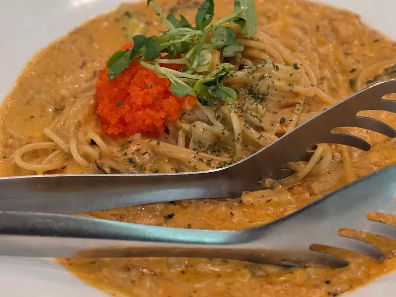 게살 파스타 확대샷