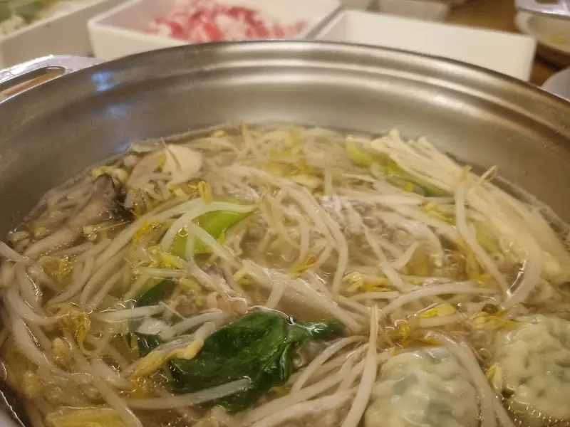 샤브샤브 끓는 모습