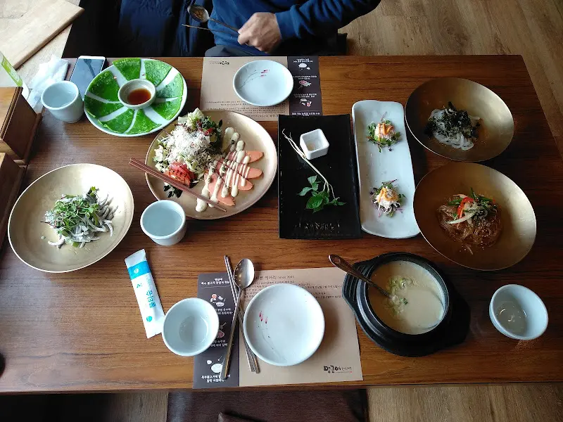 불고기 한상차림 항공샷