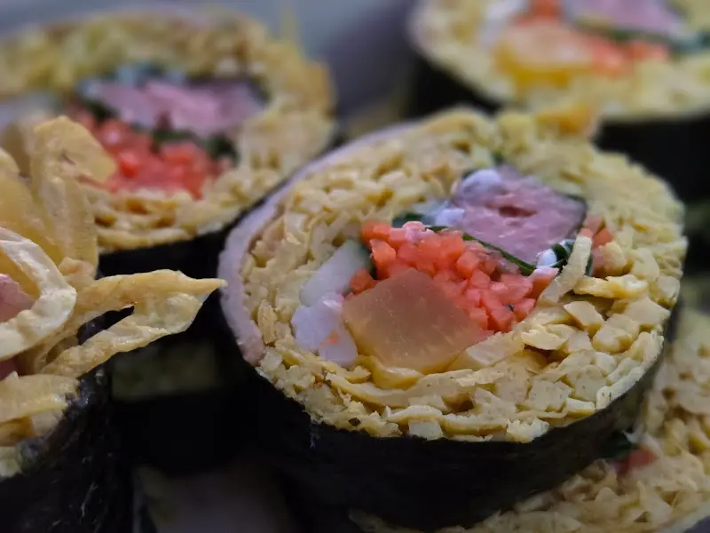 장충김밥 김밥 단면