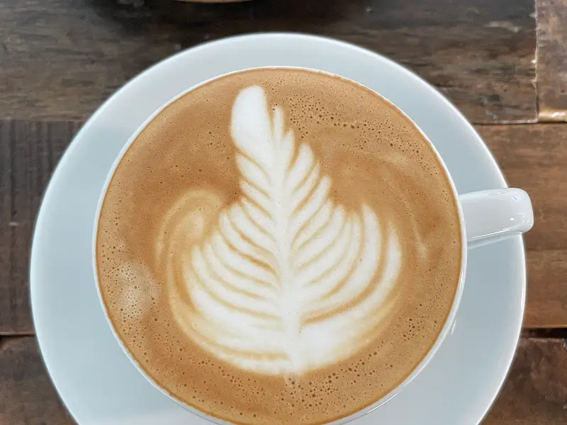 라떼 아트가 돋보이는 따뜻한 라떼