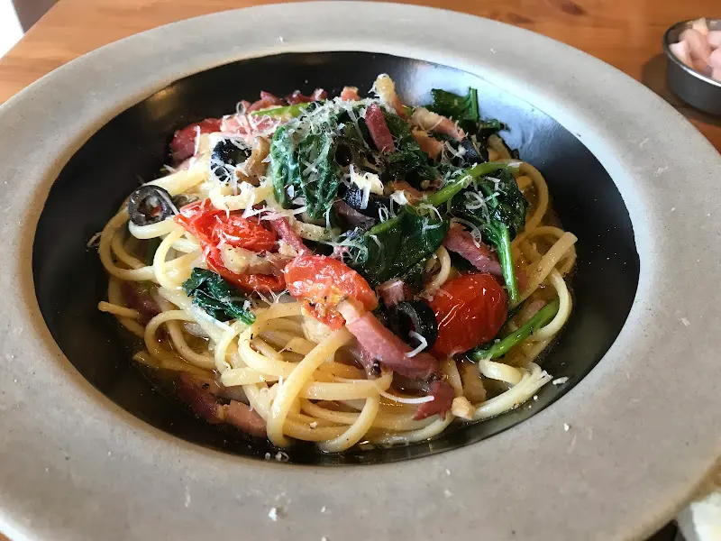 크림 파스타 근접샷