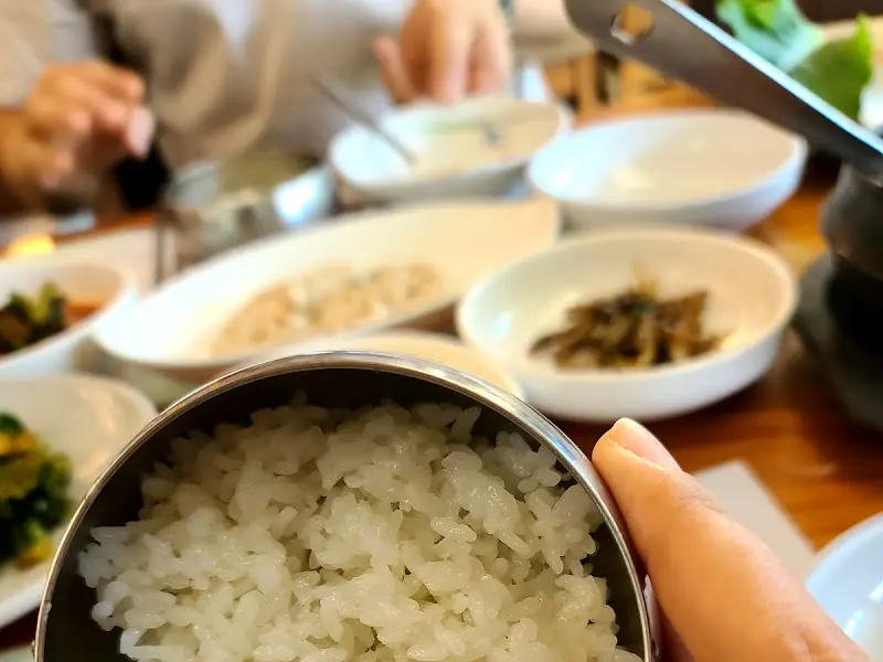 정갈하게 담긴 밥 한 공기