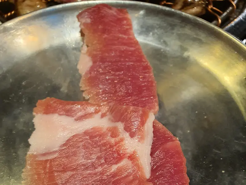 돼지고기의 단면