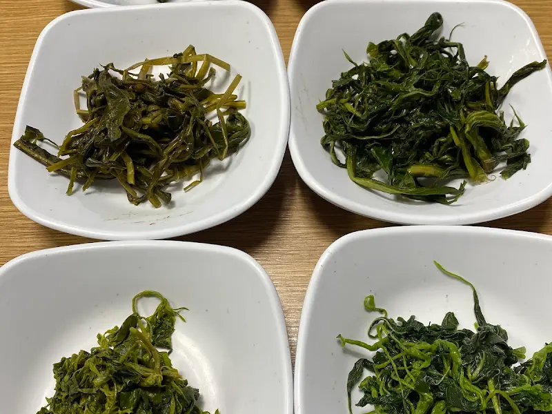 산채정식 반찬 클로즈업