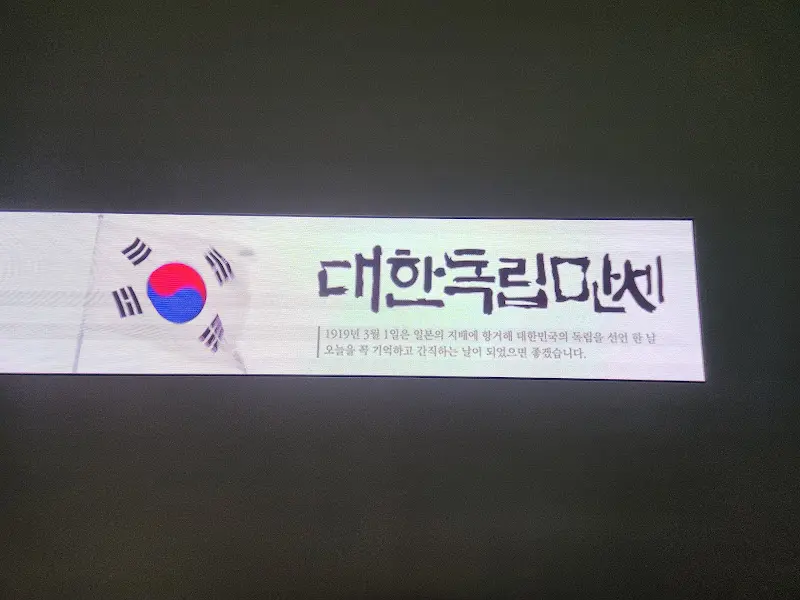 카페 내부에 설치된 미디어 아트