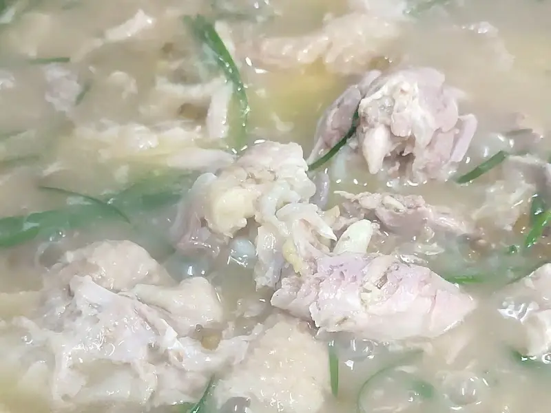 닭백숙 닭고기 클로즈업