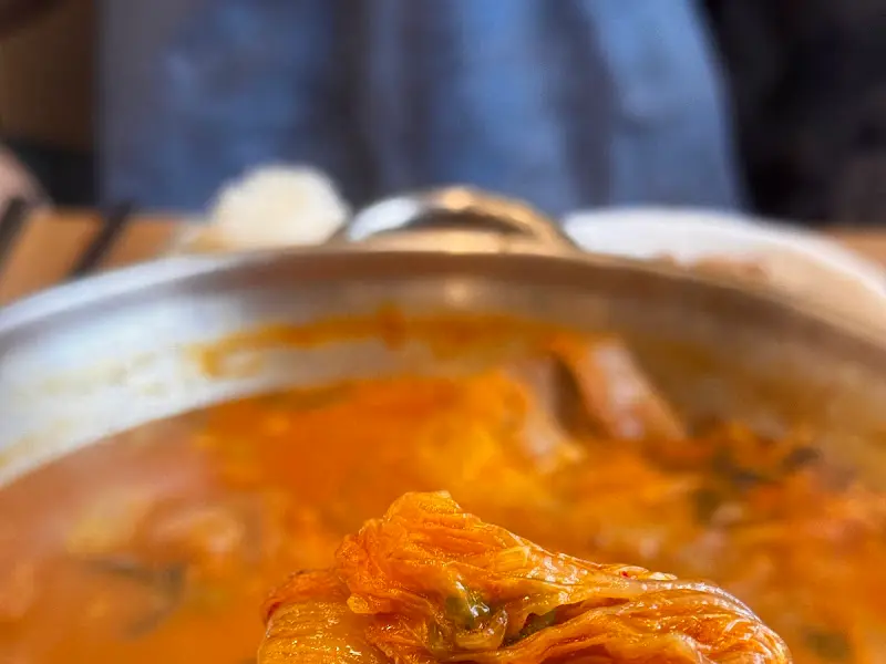 묵은지 감자탕 김치 클로즈업