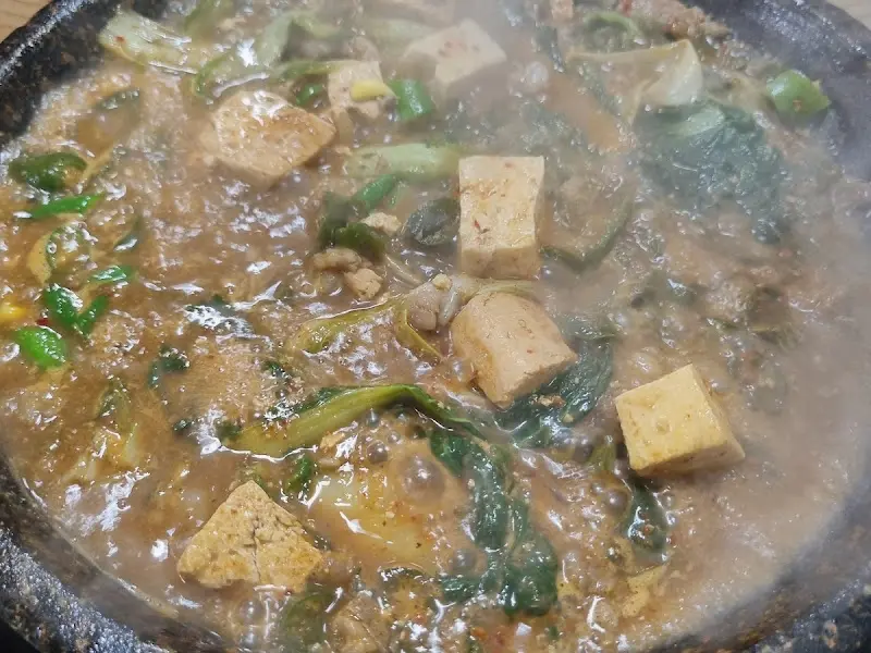 돌판 된장 국수