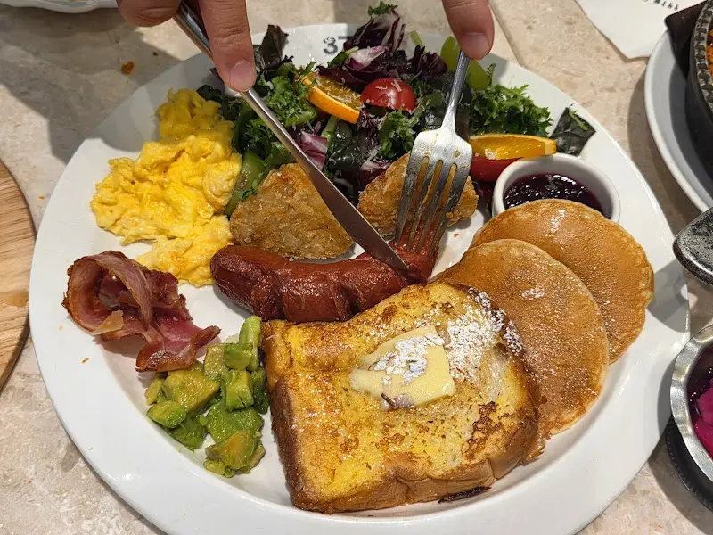 브런치 세트를 즐기는 모습