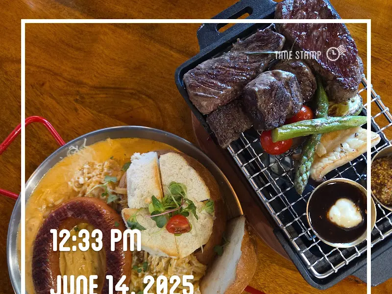 스테이크와 파스타의 환상적인 조합