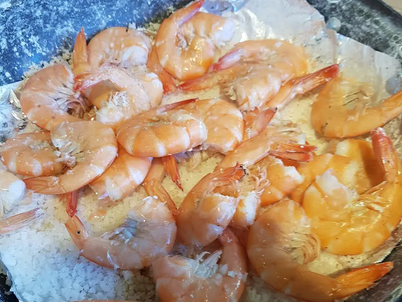 왕새우 소금구이 근접샷