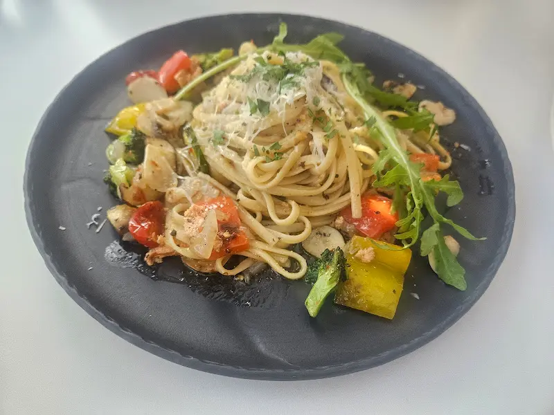 오일 파스타 근접샷